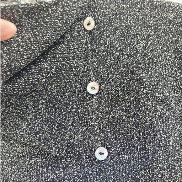 Helen HSU N.Y. Vintage Gray Speckled Knit Button Cowl Neck Lagenlook Sweater - Picture 7 of 11